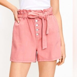 Loft button front Paperbag  shorts Size L